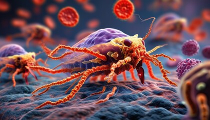 Malaria parasite plasmodium visualization in high fidelity with copy space