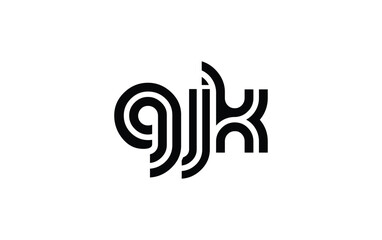Obraz premium GJK Creative Unique Modern Letter Logo Design. Stylized logo featuring a unique letter design, presenting abstract minimalist aesthetics and modern appeal.