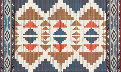 Pendleton spider rock. Navajo tribal vector seamless pattern. Native American ornament. Ethnic South Western decor style. Boho geometric ornament. Vector seamless pattern. Mexican blanket, rug. Woven 