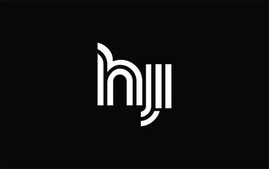 HJI Creative Unique Modern Letter Logo Design. Stylized logo featuring a unique letter design, presenting abstract minimalist aesthetics and modern appeal.