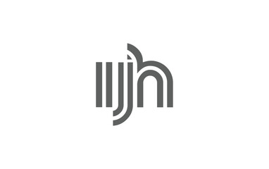 Obraz premium IJH Creative Unique Modern Letter Logo Design. Stylized logo featuring a unique letter design, presenting abstract minimalist aesthetics and modern appeal.