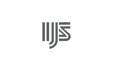 IJS Creative Unique Modern Letter Logo Design. Stylized logo featuring a unique letter design, presenting abstract minimalist aesthetics and modern appeal.