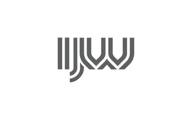 IJW Creative Unique Modern Letter Logo Design. Stylized logo featuring a unique letter design, presenting abstract minimalist aesthetics and modern appeal.