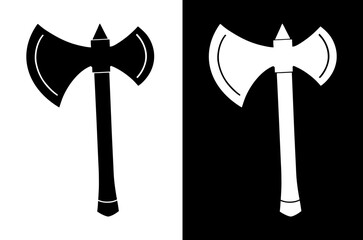 Hand Axe Silhouette Icon Clean and Modern Vector Design.