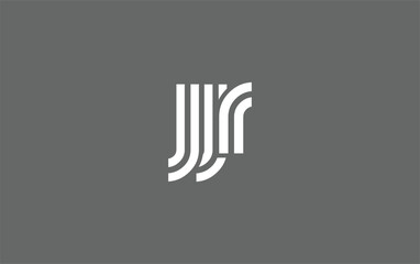 JJR Creative Unique Modern Letter Logo Design. Stylized logo featuring a unique letter design, presenting abstract minimalist aesthetics and modern appeal.