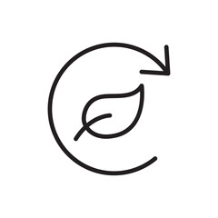 Green Recycle Line Icon