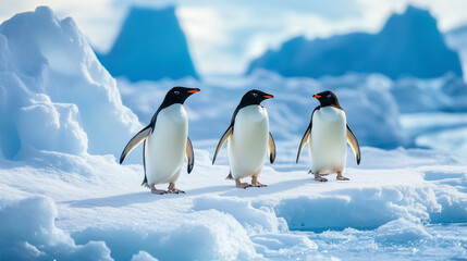 Obraz premium two penguins in antarctica
