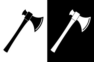 Axe Icon Clean and Sharp Black and White Silhouette.