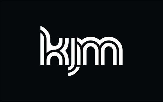 KJM Creative Unique Modern Letter Logo Design. Stylized logo featuring a unique letter design, presenting abstract minimalist aesthetics and modern appeal.