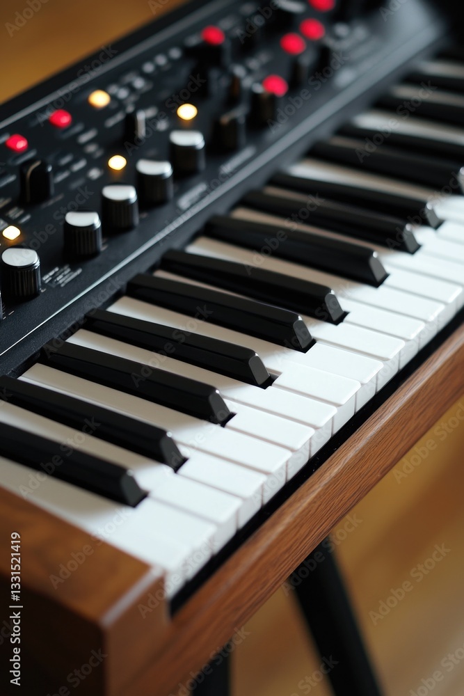 Aufkleber a close-up of a keyboard sitting on a table, ready for typing