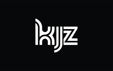 KJZ Creative Unique Modern Letter Logo Design. Stylized logo featuring a unique letter design, presenting abstract minimalist aesthetics and modern appeal.