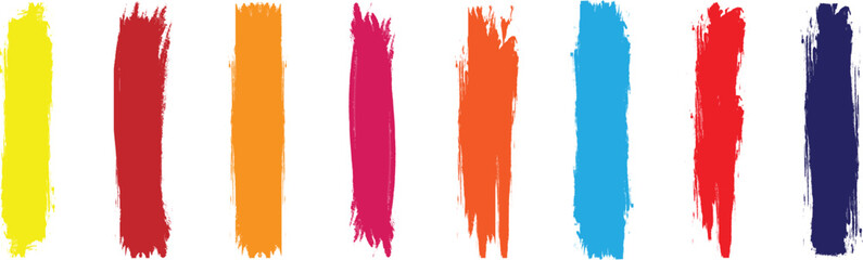 Colorful paint strokes. Set of colorful brush strokes, lines, Brush stain. Grungy brushes collection. Vector black paint brush. Rectangle brush collection. permanent marker pen stroke set.