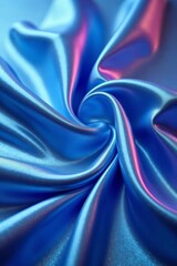 Obraz premium Iridescent smooth silk in elegant blue swirls, luxury, background