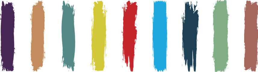 Set of colorful brush strokes, lines, Brush stain. Colorful paint strokes. Grungy brushes collection. Vector black paint brush. Rectangle brush collection. permanent marker pen stroke set.