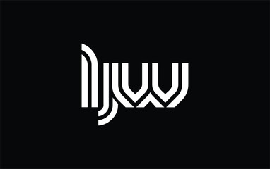 LJW Creative Unique Modern Letter Logo Design. Stylized logo featuring a unique letter design, presenting abstract minimalist aesthetics and modern appeal.