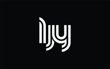 LJY Creative Unique Modern Letter Logo Design. Stylized logo featuring a unique letter design, presenting abstract minimalist aesthetics and modern appeal.