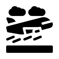 Airplane takeoff glyph icon