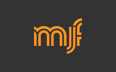 MJF Creative Unique Modern Letter Logo Design. Stylized logo featuring a unique letter design, presenting abstract minimalist aesthetics and modern appeal.