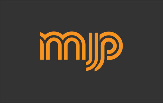 MJP Creative Unique Modern Letter Logo Design. Stylized logo featuring a unique letter design, presenting abstract minimalist aesthetics and modern appeal.