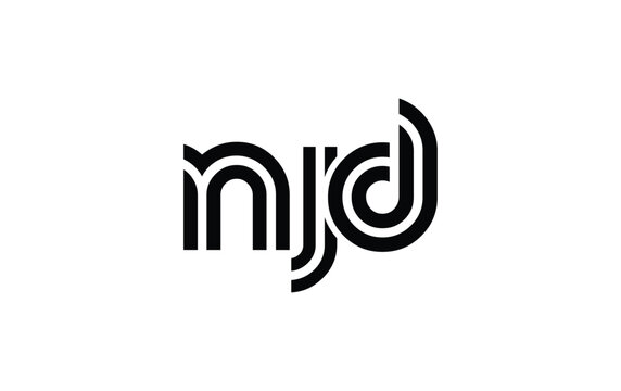NJD Creative Unique Modern Letter Logo Design. Stylized logo featuring a unique letter design, presenting abstract minimalist aesthetics and modern appeal.