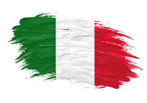 italy flag color brush stroke isolated on white