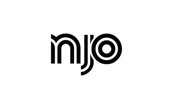 NJO Creative Unique Modern Letter Logo Design. Stylized logo featuring a unique letter design, presenting abstract minimalist aesthetics and modern appeal.