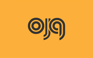 OJQ Creative Unique Modern Letter Logo Design. Stylized logo featuring a unique letter design, presenting abstract minimalist aesthetics and modern appeal.