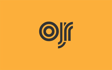 OJR Creative Unique Modern Letter Logo Design. Stylized logo featuring a unique letter design, presenting abstract minimalist aesthetics and modern appeal.