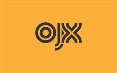 OJX Creative Unique Modern Letter Logo Design. Stylized logo featuring a unique letter design, presenting abstract minimalist aesthetics and modern appeal.