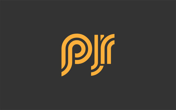 PJR Creative Unique Modern Letter Logo Design. Stylized logo featuring a unique letter design, presenting abstract minimalist aesthetics and modern appeal.
