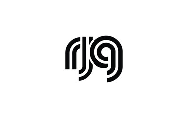 RJG Creative Unique Modern Letter Logo Design. Stylized logo featuring a unique letter design, presenting abstract minimalist aesthetics and modern appeal.
