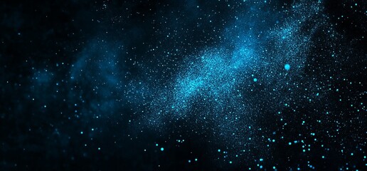 Abstract blue light rays background with a grainy texture on a black background