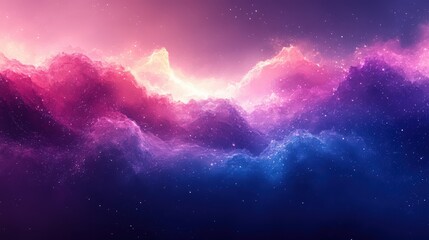 Fototapeta premium Nebulaesque Cosmic Cloudscape with Vibrant Pink and Blue Hues and Celestial Dust
