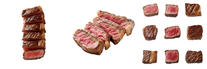 Freshly Cooked Steak Cuts on Transparent Background Healthy Dining Choice