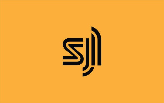 SJL Creative Unique Modern Letter Logo Design. Stylized logo featuring a unique letter design, presenting abstract minimalist aesthetics and modern appeal.