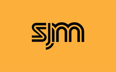 SJM Creative Unique Modern Letter Logo Design. Stylized logo featuring a unique letter design, presenting abstract minimalist aesthetics and modern appeal.