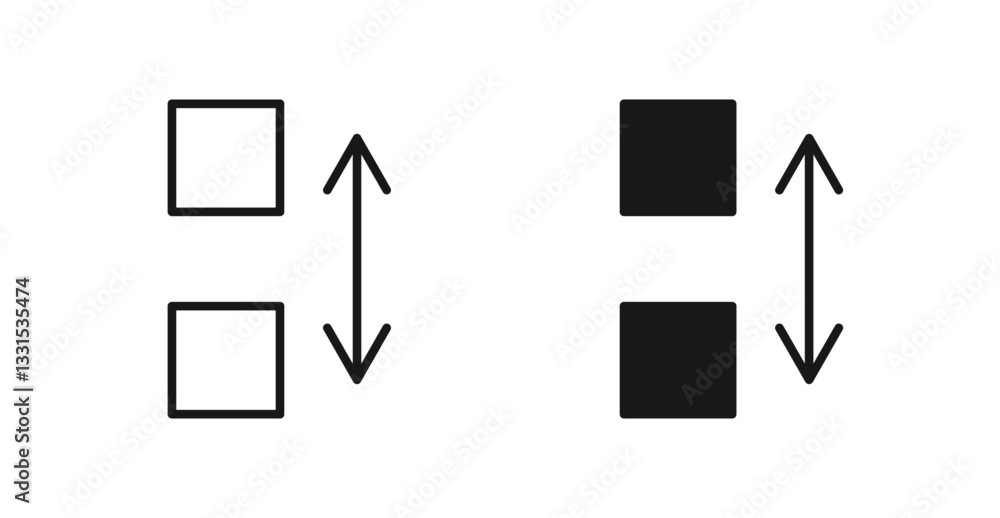 Poster Apps sort vector icon set in black color.