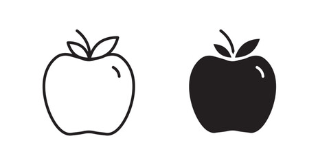 Apple vector icon set in black color.