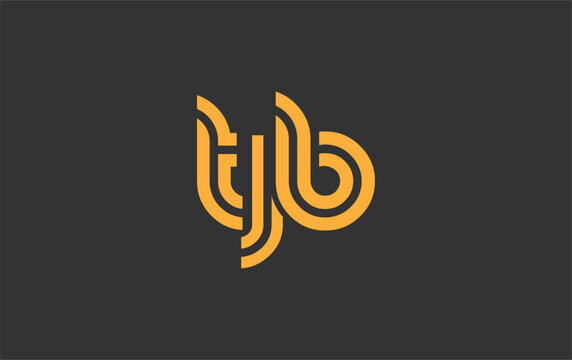 TJB Creative Unique Modern Letter Logo Design. Stylized logo featuring a unique letter design, presenting abstract minimalist aesthetics and modern appeal.