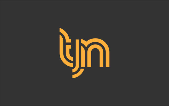TJN Creative Unique Modern Letter Logo Design. Stylized logo featuring a unique letter design, presenting abstract minimalist aesthetics and modern appeal.