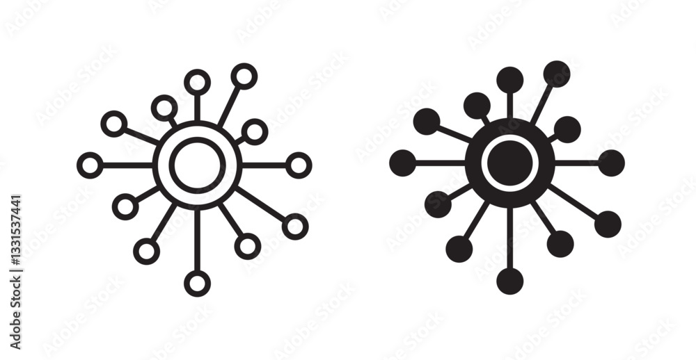 Poster Chart connected vector icon set in black color.