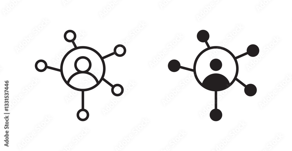 Poster Chart network vector icon set in black color.