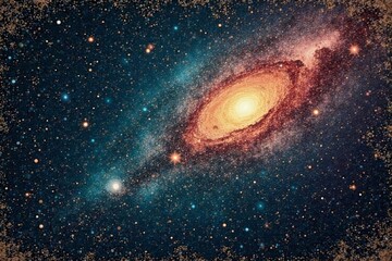 Grungy celestial map with faded colors and intricate star patterns, navigation, history