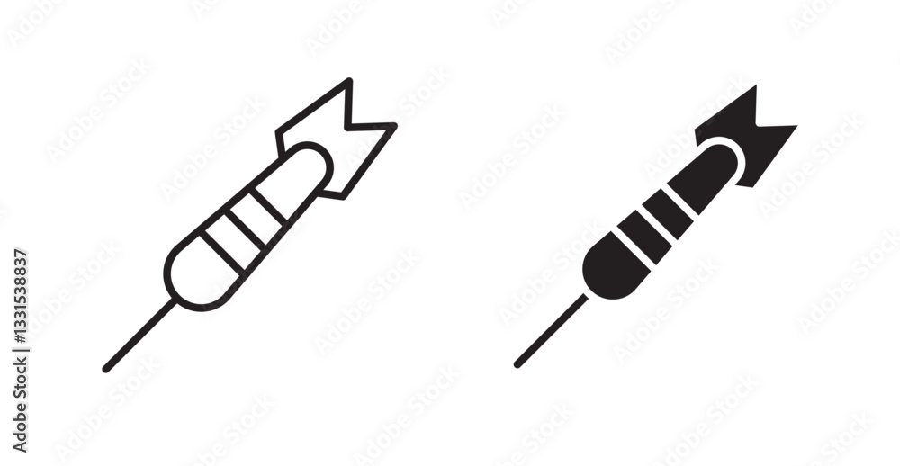 Poster Dart vector icon set in black color.