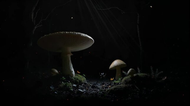 mushroom in the dark