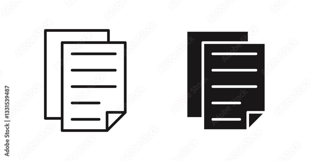 Poster Duplicate vector icon set in black color.