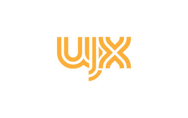 UJX Creative Unique Modern Letter Logo Design. Stylized logo featuring a unique letter design, presenting abstract minimalist aesthetics and modern appeal.