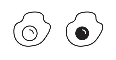 Egg fried vector icon set in black color.