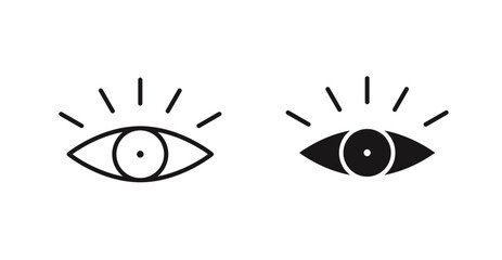 Eye vector icon set in black color.