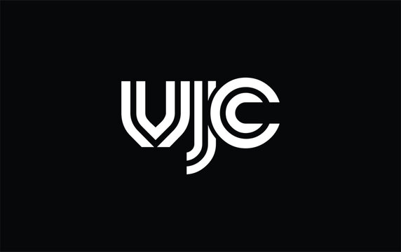 VJC Creative Unique Modern Letter Logo Design. Stylized logo featuring a unique letter design, presenting abstract minimalist aesthetics and modern appeal.